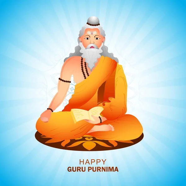 Guru Purnima Fest Indien Feiertag Hintergrund Gefeiert — Stockvektor