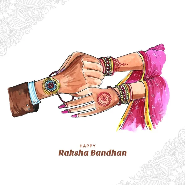 Feliz Raksha Bandhan Festival Celebración Tarjeta Fondo — Archivo Imágenes Vectoriales