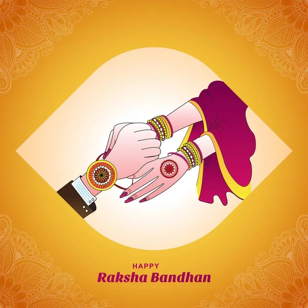 Indian Festival Raksha Bandhan Celebration Card Background — Stockový vektor