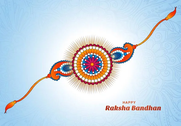 Ilustración Tarjeta Felicitación Con Rakhi Decorativo Para Fondo Bandhan Raksha — Archivo Imágenes Vectoriales