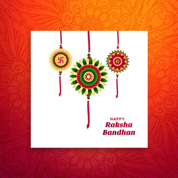 Beautiful Hindu Traditional Raksha Bandhan Festival Card Background — Stockový vektor