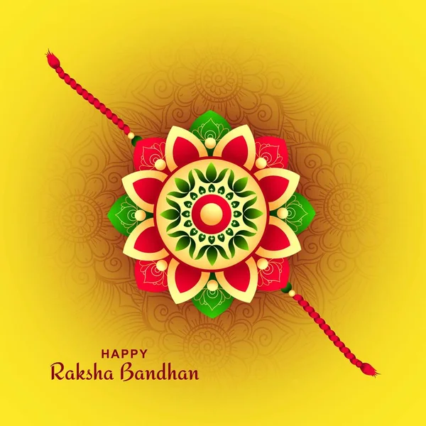 Όμορφο Διακοσμητικό Rakhi Για Ινδικό Φεστιβάλ Raksha Bandhan Σχεδιασμό Κάρτας — Διανυσματικό Αρχείο