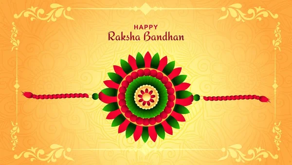 Raksha Bandhan Festival Greeting Card Banner Design — Archivo Imágenes Vectoriales