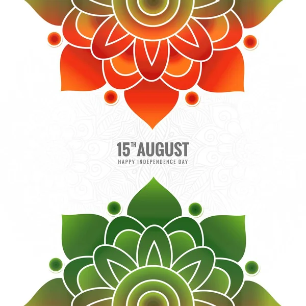 India Independence Day Background Tricolor Mandala Celebration Background — Stockový vektor