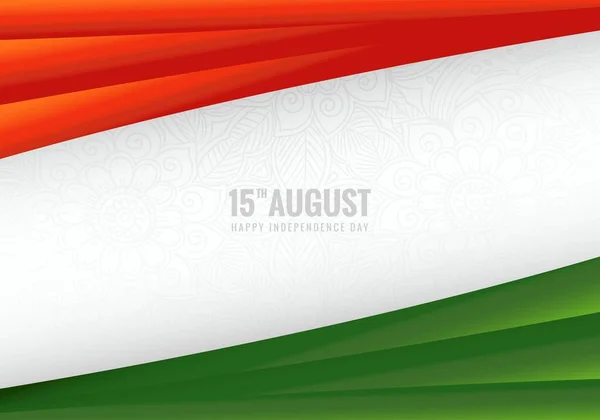 Beautiful Tricolor Indian Flag Wave Card Background — Stockvektor