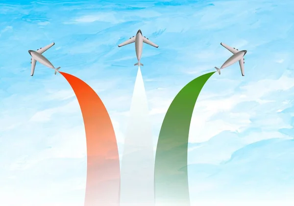 Celebração Dia Independência Índia Agosto Com Bacground Avião — Vetor de Stock