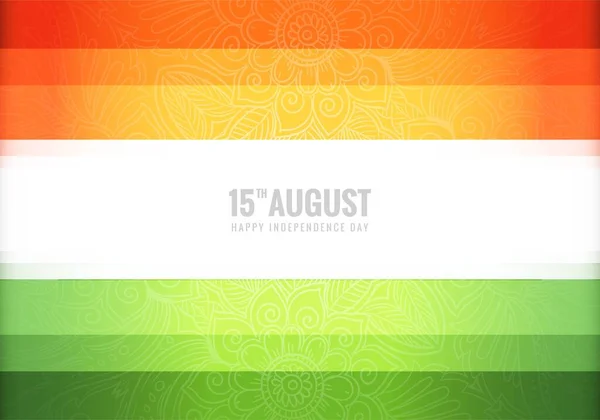 Триколор Индийского Флага Праздник Творческий Дизайн Карты — стоковый вектор