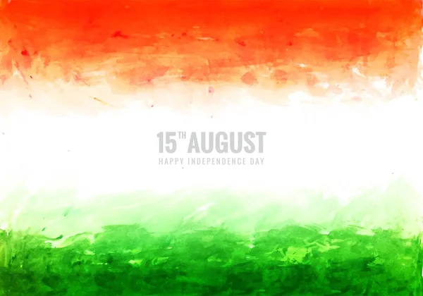 Elegant Indian Independence Day Tricolor Theme Watercolor Texture Background — ストックベクタ