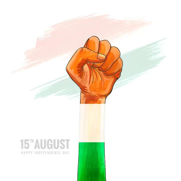 Happy Independence Day Tricolor Holding Hand Background — Stockový vektor