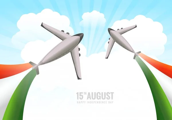 India Independence Day Celebration August Airplane Bacground — Wektor stockowy