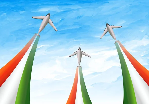 Celebração Dia Independência Índia Agosto Com Bacground Avião — Vetor de Stock
