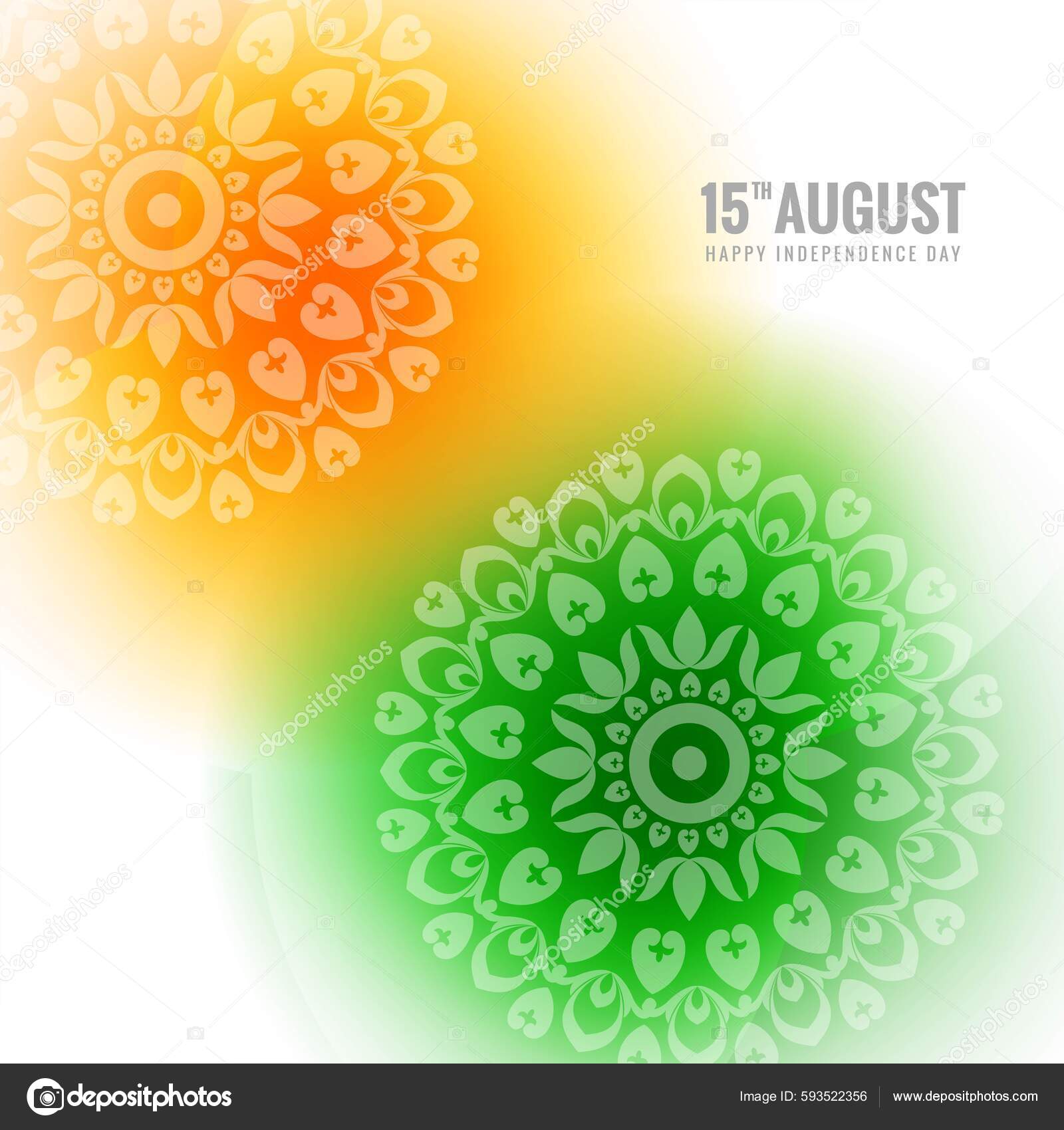 Beautiful Tricolor Mandala Indian Flag Celebration Card Background
