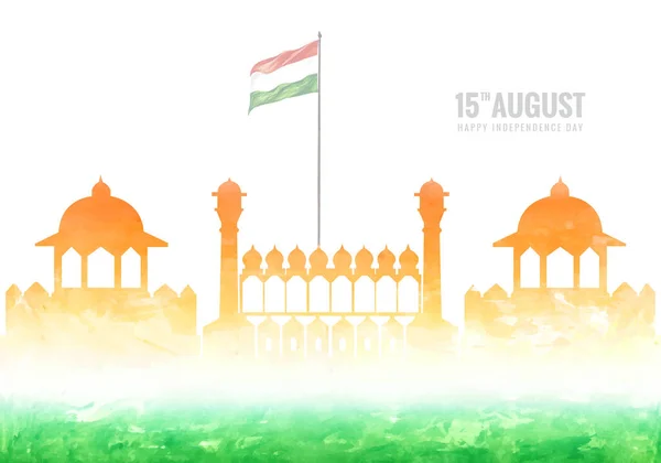 India Independence Day Celebration August Lal Kila Bacground — ストックベクタ