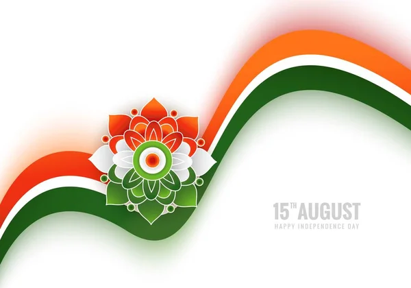 India Independence Day Celebration August Wave Bacground —  Vetores de Stock