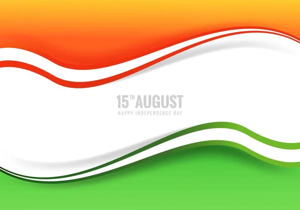 Indie Święto Dzień Niepodległości Sierpnia Fali Indyjskiej Flagi Tle — Wektor stockowy