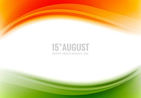 Tricolor Wavy Independence Day Card Background — стоковый вектор