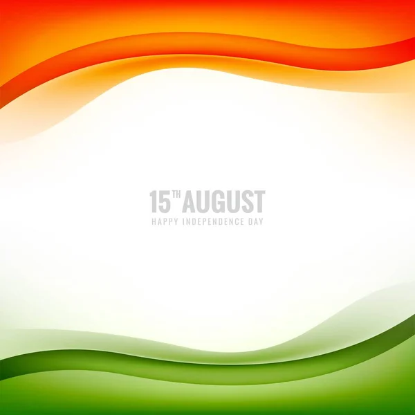 India Independence Day Celebration August Indian Flag Card Design — ストックベクタ