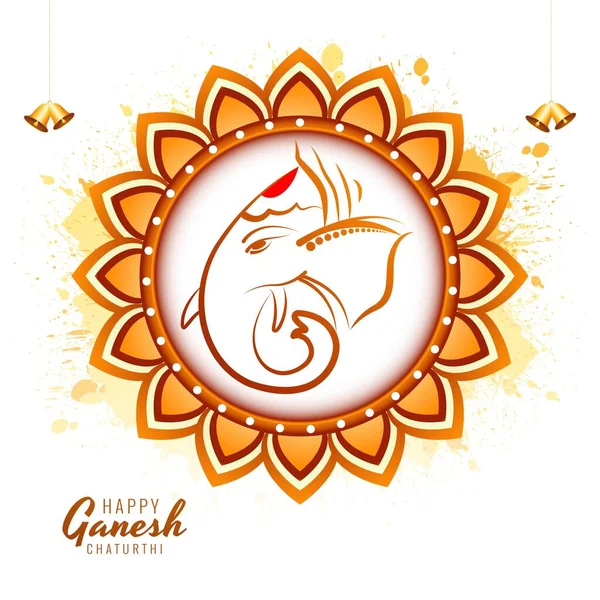 God Ganesha Illustration Happy Ganesh Chaturthi Card Background — Image vectorielle