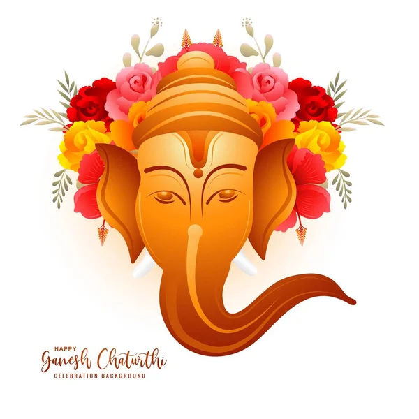Индуистский Бог Лорд Ganesha Праздник Открытки Фон — стоковый вектор
