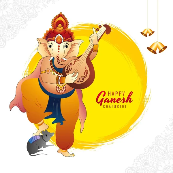 Festival Ganesh Chaturthi Celebration Card Background — Stok Vektör