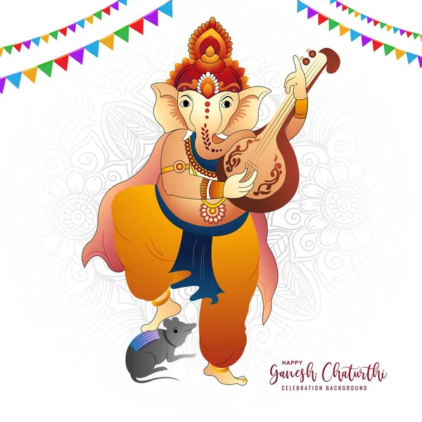Festival Ganesh Chaturthi Celebration Card Background —  Vetores de Stock