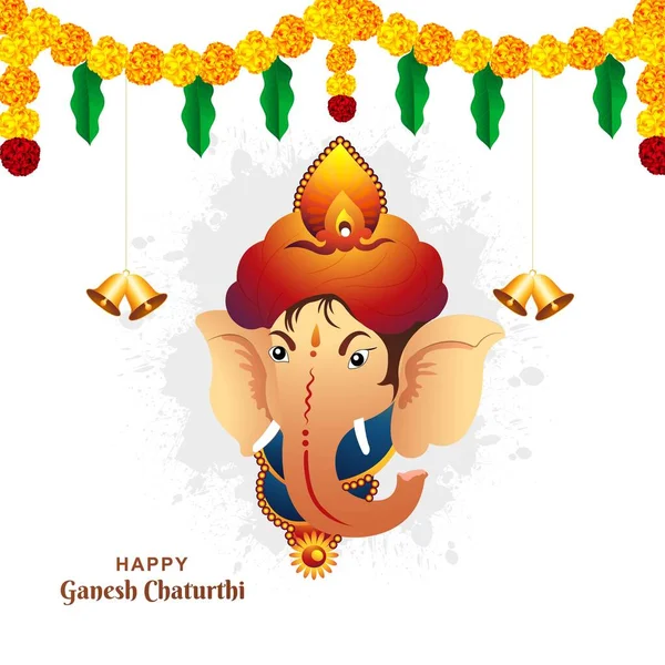 Hindu God Lord Ganesha Festival Holiday Card Background — Stok Vektör