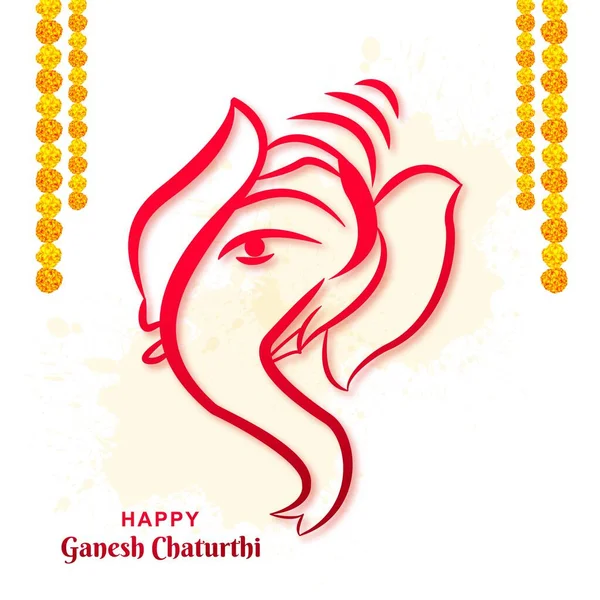 Happy ganesh chaturthi celebration with prayer to lord ganesha card background