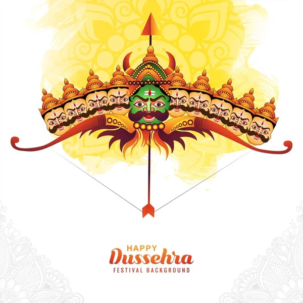 Illustration Bow Arrow Rama Happy Dussehra Card Festival Background — Vector de stock