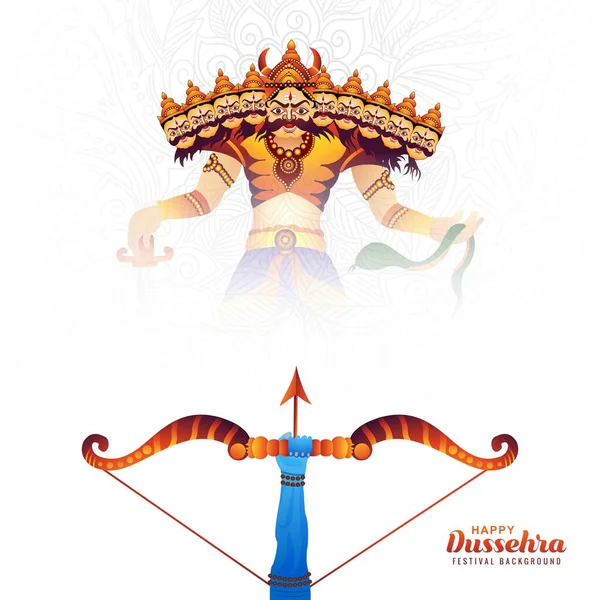 Lord Rama Nın Ravana Mutlu Bir Dussehra Festivalinde Öldürdüğü Görüntüsü — Stok Vektör