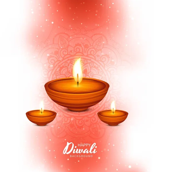 Beautiful Greeting Card Diwali Festival Holiday Background — Stock Vector