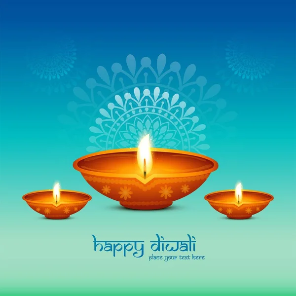 Happy Diwali Náboženský Festival Karty Pozadí — Stockový vektor