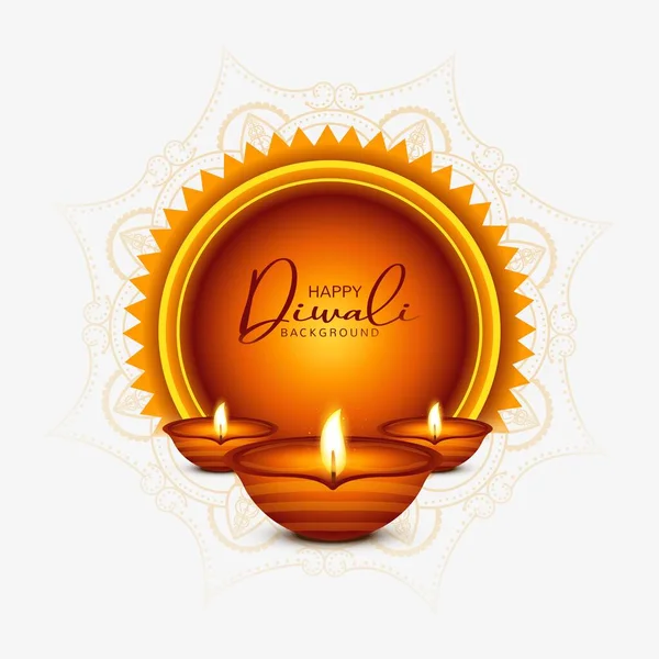 Brillante Festival Religioso Diwali Belle Lampade Sfondo — Vettoriale Stock