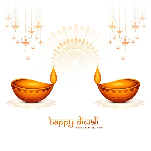 Beau Festivel Heureux Diwali Carte Voeux Fond Célébration — Image vectorielle