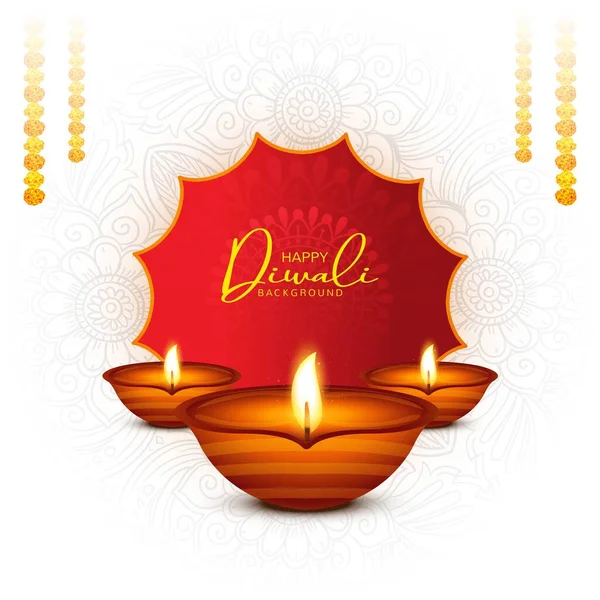 Krásná Karta Šťastný Diwali Oslavy Dovolená Pozadí — Stockový vektor
