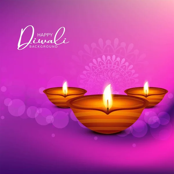 Elegante Biglietto Auguri Sfondo Festival Diwali — Vettoriale Stock