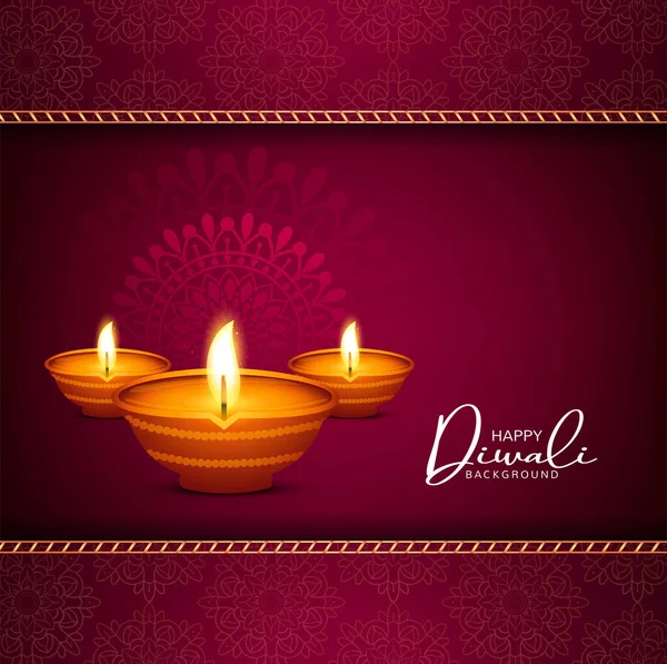 Elegant Gratulationskort Diwali Festival Bakgrund — Stock vektor