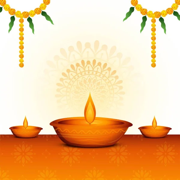 Elegant Glad Diwali Dekorativa Fest Färgglada Kort Design — Stock vektor