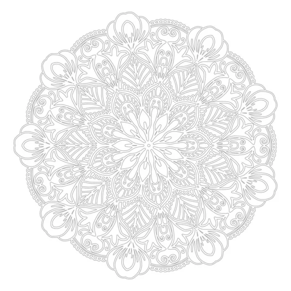Dekorativ Mandala Med Grå Färg Design — Stock vektor