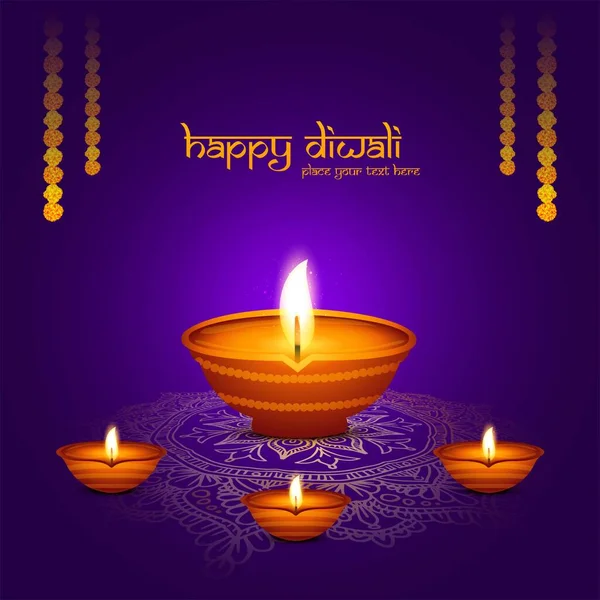 Happy Diwali Indian Religious Festival Classic Background — Stock Vector
