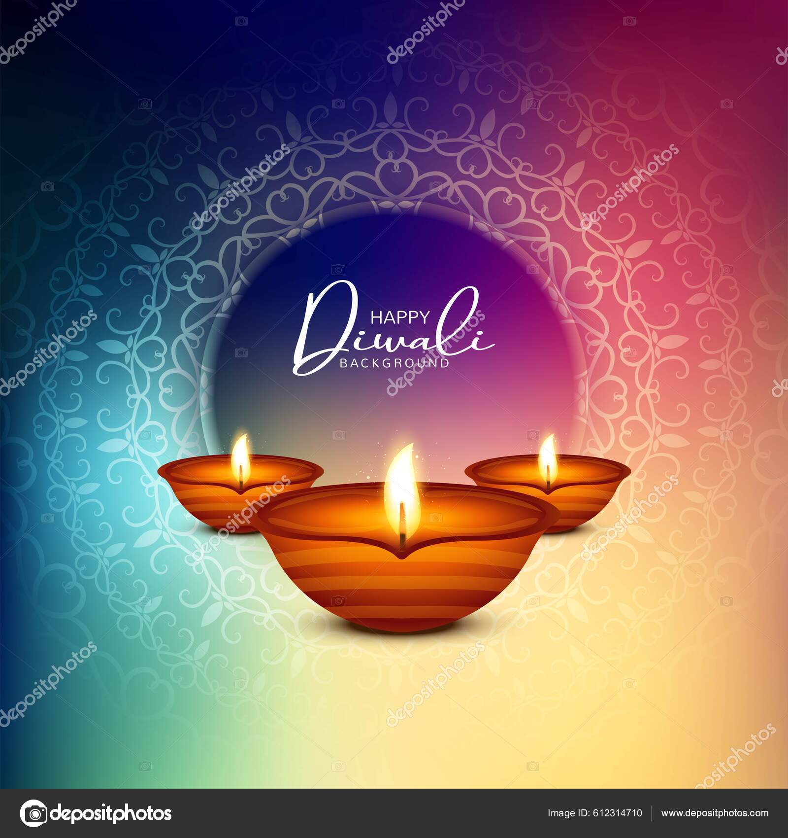 Happy Diwali Oil Lamp Festival Celebration Card Background Stock Vector  Image by ©Harryarts #612314710