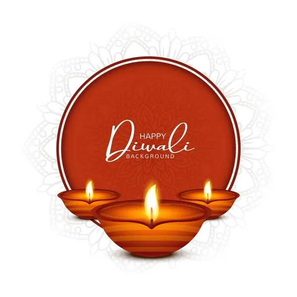 Indický Náboženský Festival Diwali Pozadí Lampy Karty Desi — Stockový vektor