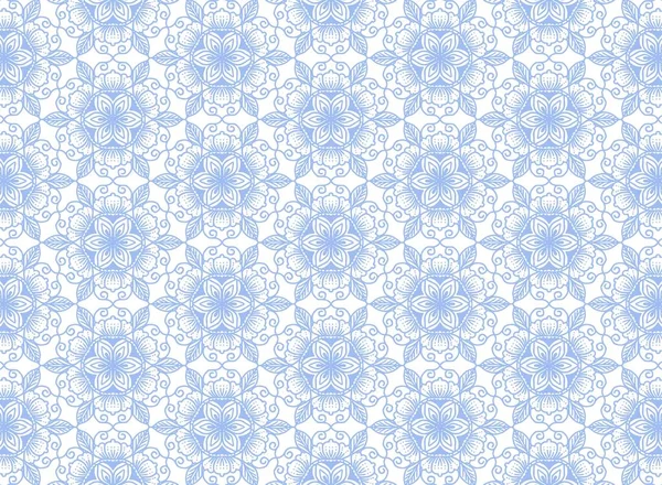 Modello Mandala Blu Decorativo Etnico Sfondo Bianco — Vettoriale Stock