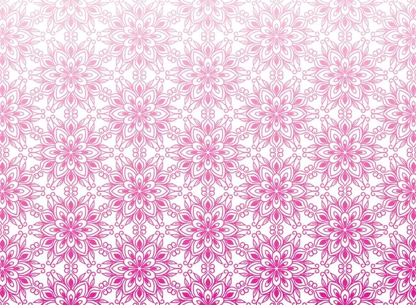 Patrón Mandala Floral Rosa Decorativo Étnico Sobre Fondo Blanco — Vector de stock