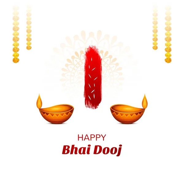 Χαρούμενο Bhai Dooj Φεστιβάλ Κάρτα Εορτασμού Φόντο — Διανυσματικό Αρχείο