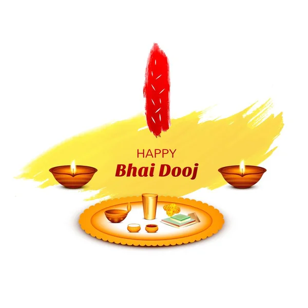 Χαρούμενος Bhai Dooj Γιόρτασε Κατά Διάρκεια Του Φεστιβάλ Diwali Φόντο — Διανυσματικό Αρχείο