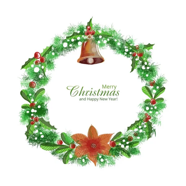 Bela Grinalda Decorativa Natal Fundo Cartão Férias —  Vetores de Stock
