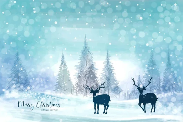 Landscape for winter and new year holidays christmas card background