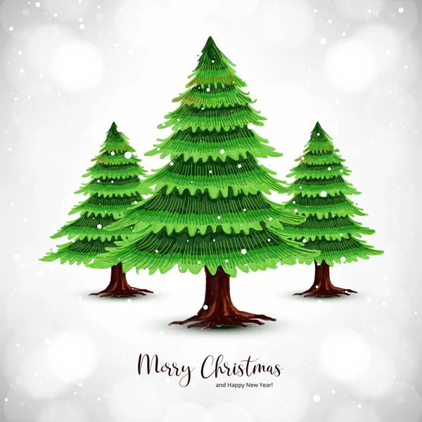 Dekoriert Frohe Weihnachtsbaum Urlaub Karte Hintergrund — Stockvektor
