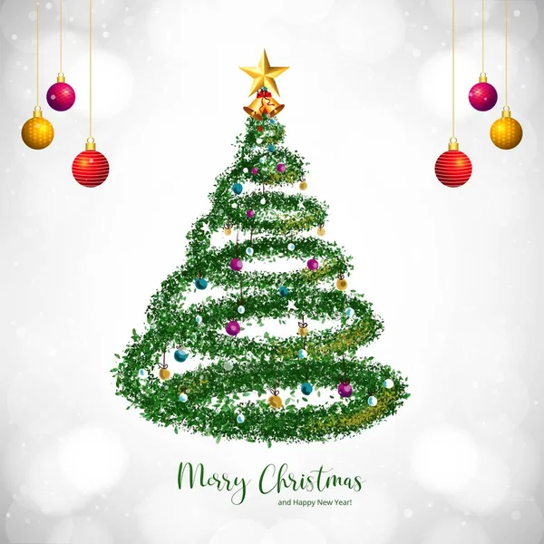 Feriado Decorativo Árvore Natal Cartão Fundo — Vetor de Stock