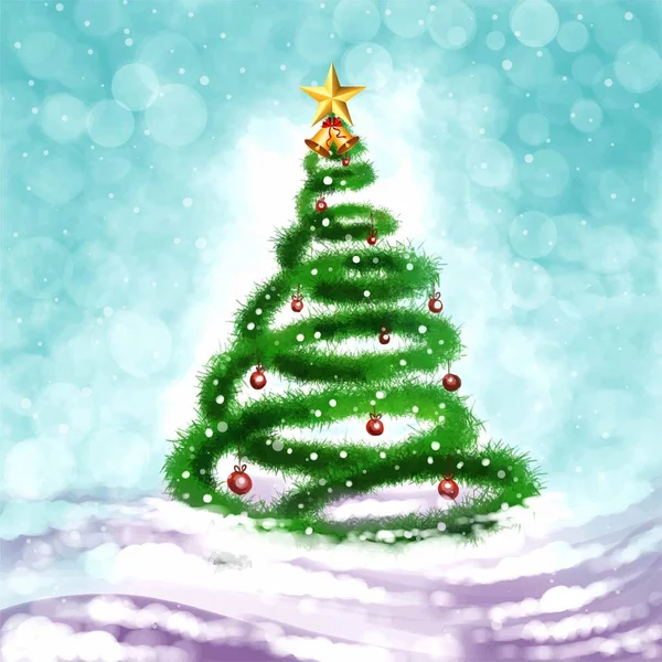 Feriado Decorativo Árvore Natal Cartão Fundo — Vetor de Stock